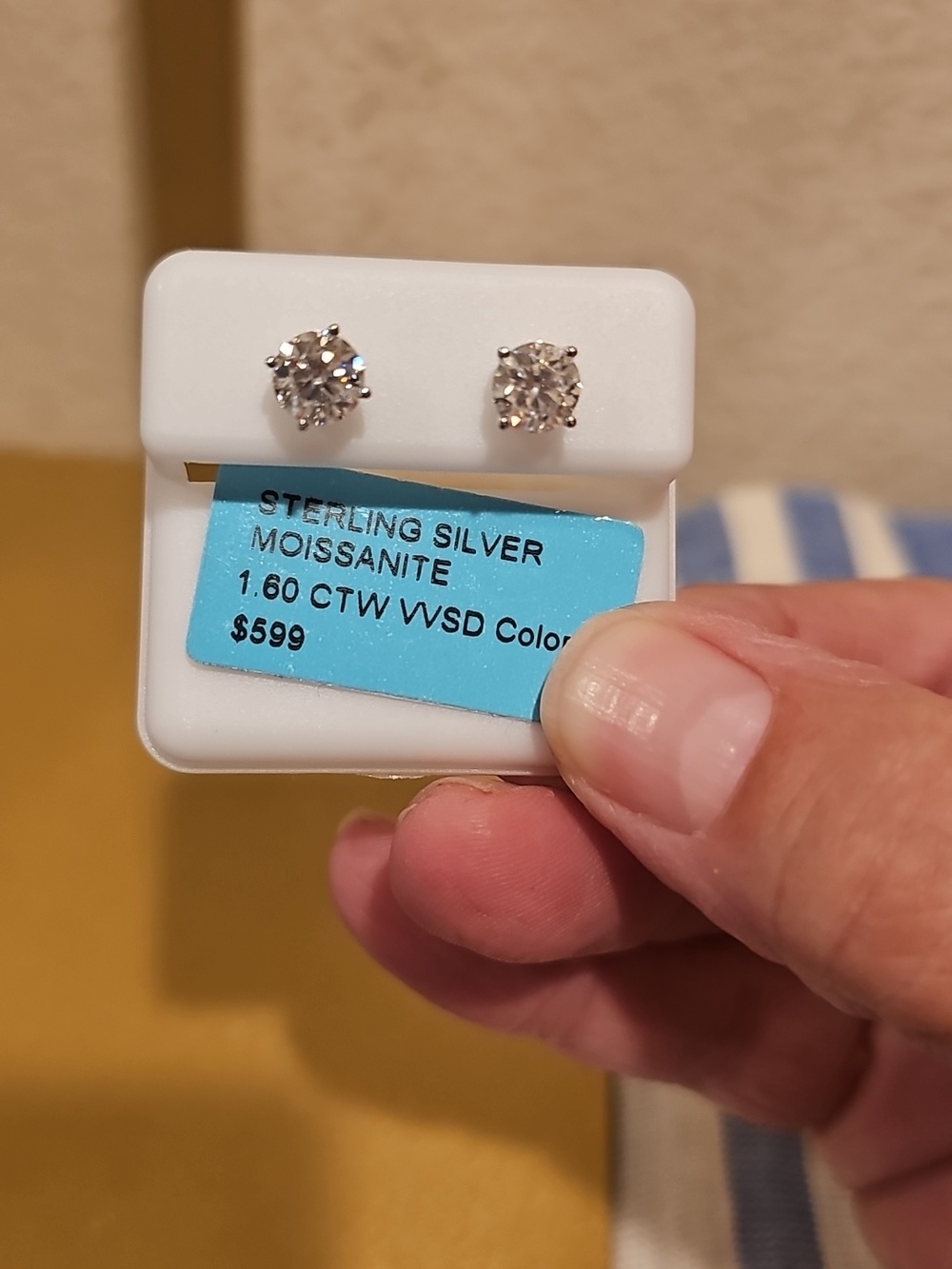 Moissanite 925 1.60 carat earings